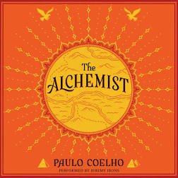 The book cover for "The Alchemist."